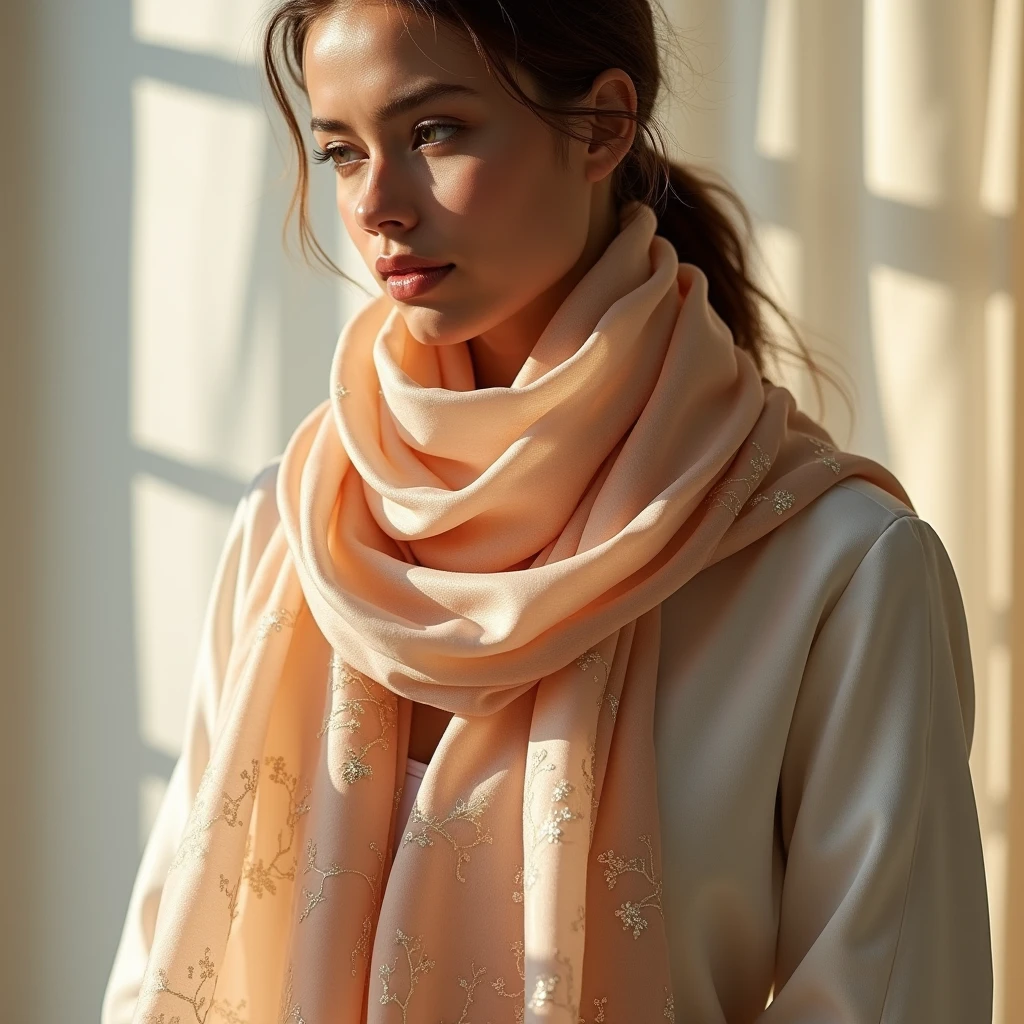 Silk blend scarf